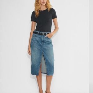 Denim Forum Blue Midi Skirt